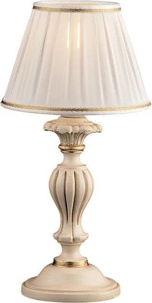 Lampa stołowa Leonardo z drewna w kolorze kości słoniowej i złota, 1 lampa, z abażurem dm.20 H.43 Ø20 BL180-LT-AV
