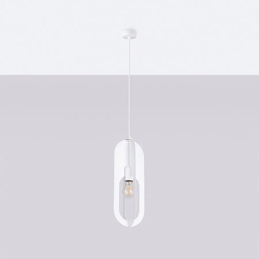 Lampy wiszące nowoczesny Synexus, stal - 1 źródło światła 4000K - L.11 x H.140 cm - biały