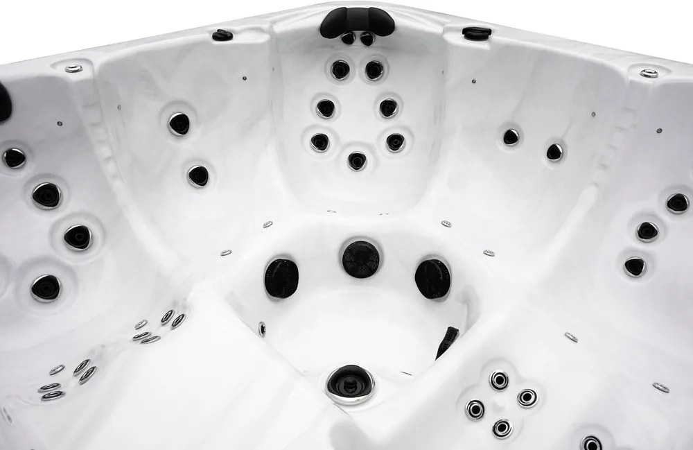 JACUZZI OGRODOWE PREMIUM WANNA  SPA 5-OSOBOWA WHITE OBUDOWA BROWN 195x195 CM