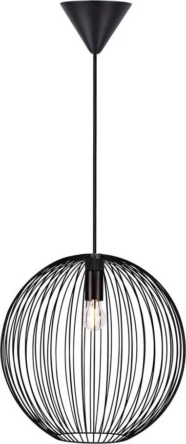 Nordlux - Lampa wisząca na lince BERONI 1xE27/60W/230V czarna śr. 35 cm
