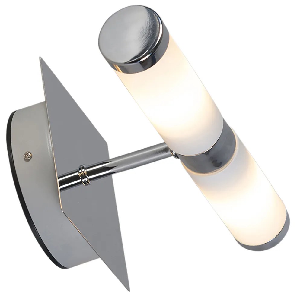 Inteligentna lampa ścienna chrom IP44 w komplecie z 2 żarówkami Wi-Fi G9 - Bath Nowoczesny Oswietlenie wewnetrzne