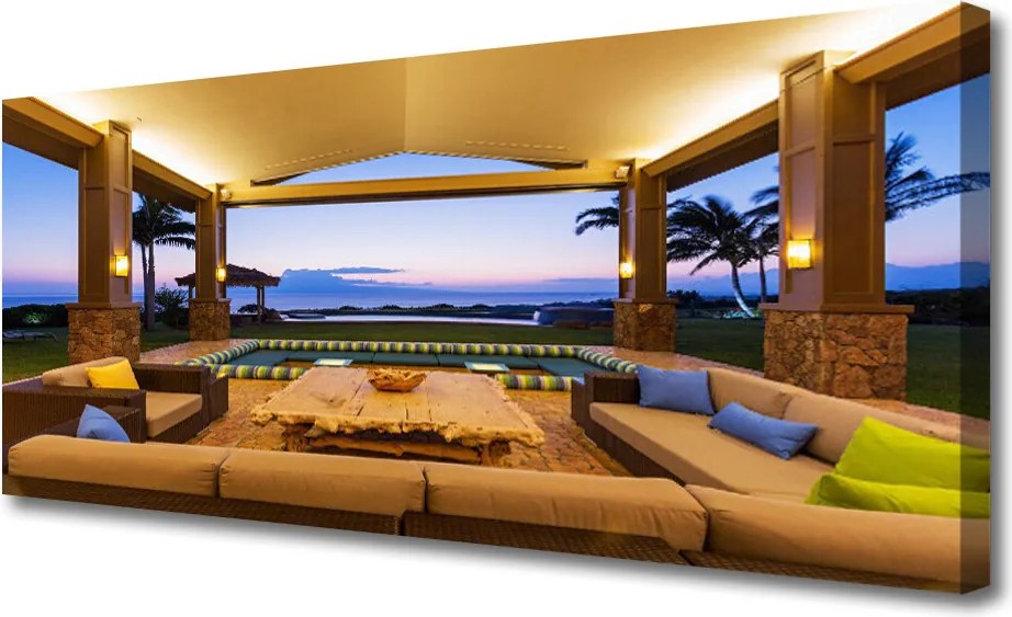 Zdjęcie na płótnie Słoneczne Patio pod Palmami