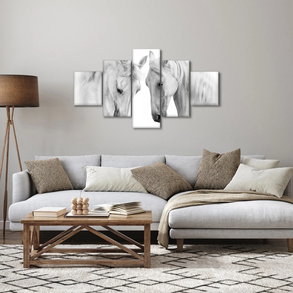 Obraz białych koni (125x70 cm)