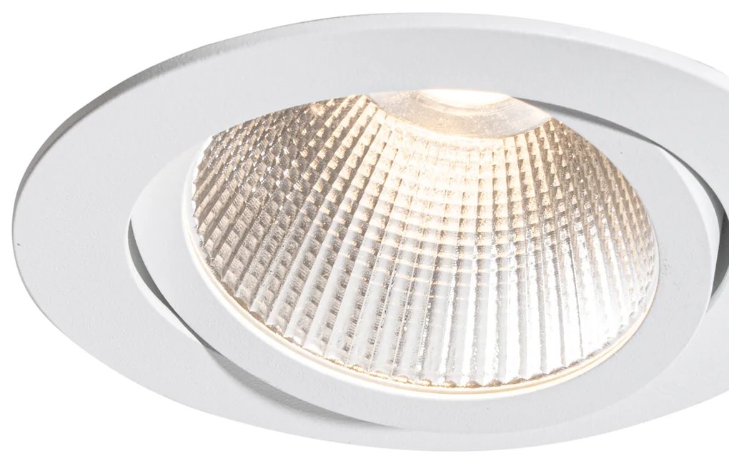 Wpuszczany reflektor biały 9,5 cm z LED 1300 lm ściemniany IP65 - Gaius Nowoczesny Oswietlenie wewnetrzne