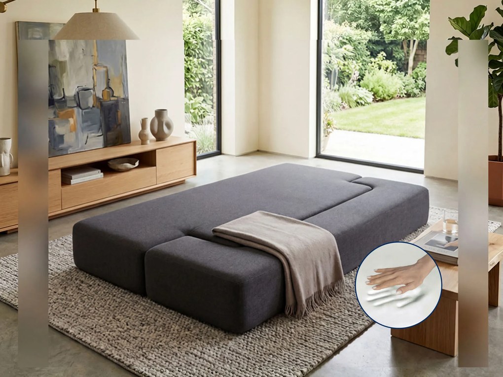 Sofa-materac 2w1 ciemnoszara CHARCOAL/G