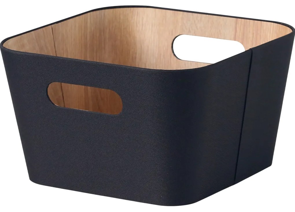 Kitchisimo Zestaw 2 koszy do przechowywania 27 × 27 × 16 cm, czarny, M