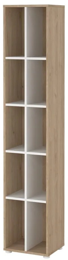 Biało-naturalny regał w dekorze dębu 41x205 cm Sign – Tvilum