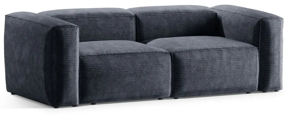 Szaroniebieska sztruksowa sofa 224 cm Bergamo – Cosmopolitan Design