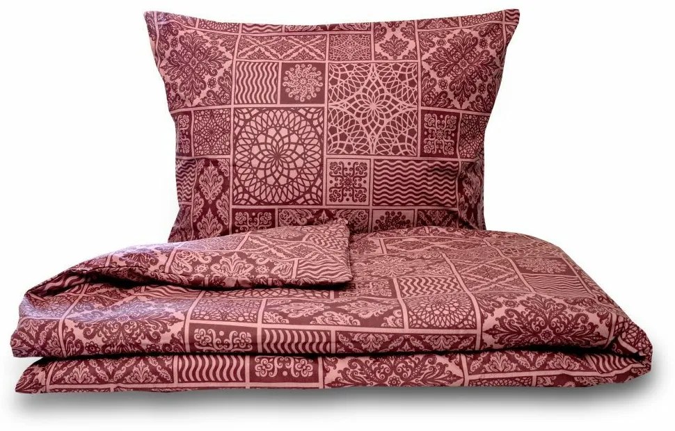 Kvalitex Bawełniana pościel Tokyo bordowy, 140 x 200 cm, 70 x 90 cm