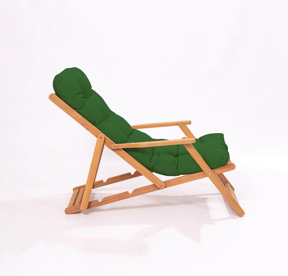 Zielony zestaw mebli ogrodowych z litego drewna bukowego dla 2 osób – Floriane Garden