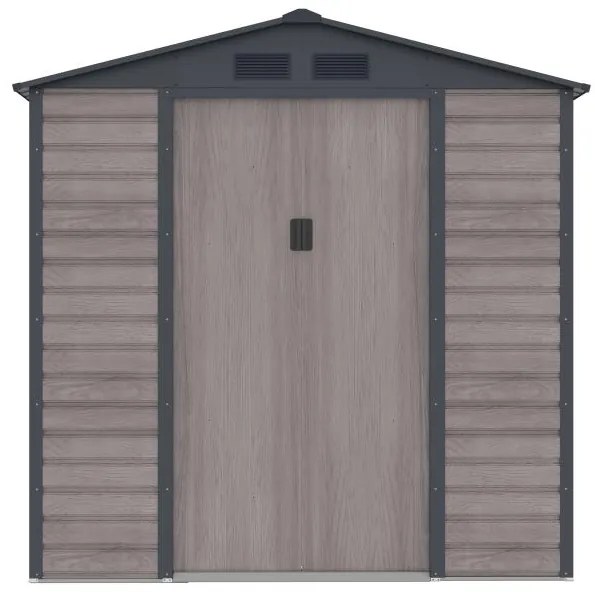 Metalowa wiata ogrodowa z ocynkowanej stali imitującej szare drewno 2,79 m² - ADELMO