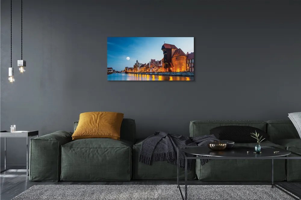 Zdjęcie na płótnie Noc nad Motławą i Starym Miastem