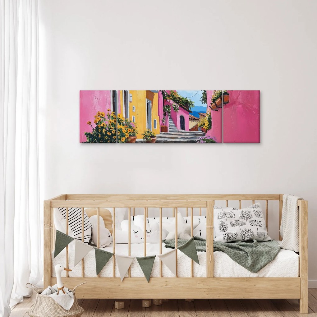Obraz - Różowa uliczka (170x50 cm)