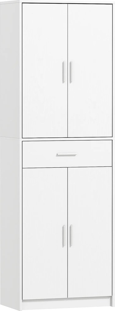 HOMCOM Szafka kuchenna, 3-stopniowa regulacja półek, płyta wiórowa, MDF, dużo miejsca, biała