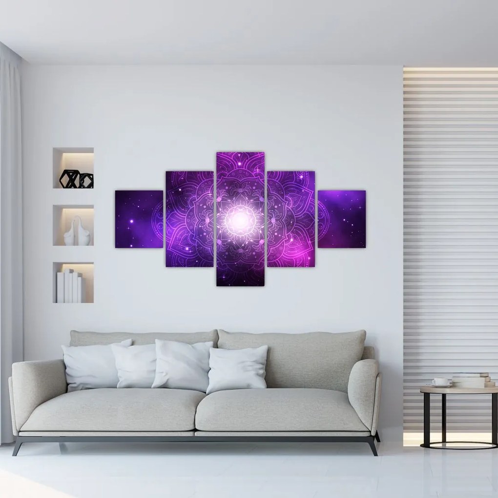 Obraz fioletowej abstrakcji (125x70 cm)