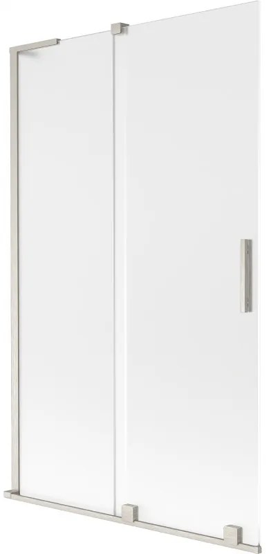 Mexen Velar L parawan nawannowy 2-skrzydłowy rozsuwany 110 x 150 cm, szron, nikiel szczotkowany - 896-110-003-31-97
