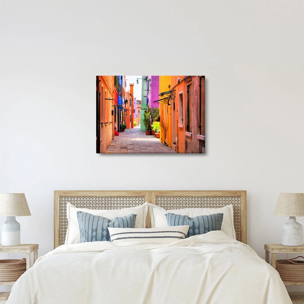 Obraz - Kolorowy dom w Burano, Wenecja (70x50 cm)
