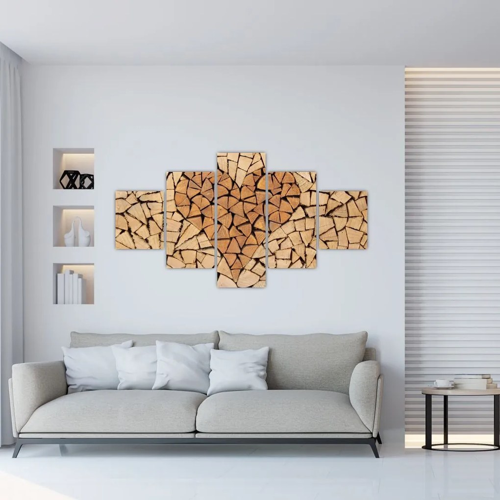 Obraz - Serce z drewna (125x70 cm)