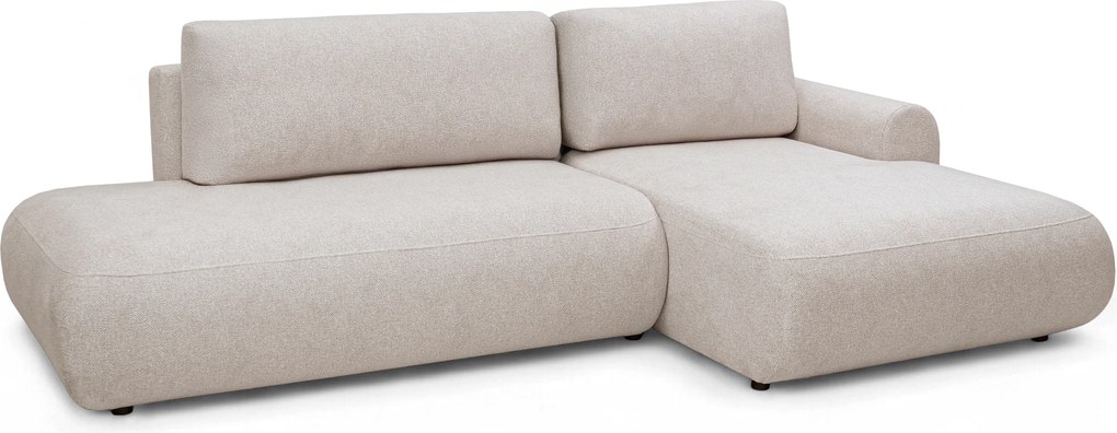 Narożnik Lotulis L II z funkcją spania prawostronny - kremowa dzianina hydrofobowa Blur 01