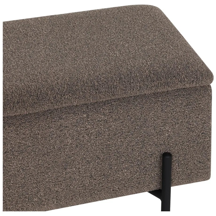 Brązowa ławka z materiału bouclé Watford – House Nordic