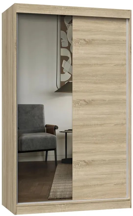 Szafa dwudrzwiowa przesuwna 120 cm dąb sonoma P2-L33