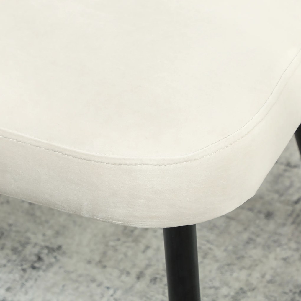 HOMCOM Sofa 2-osobowa, nowoczesna tapicerowana kanapa z metalowo-drewnianą ramą, welurowa tapicerka, beżowa