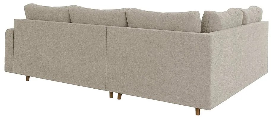 Beżowy narożnik z materiału bouclé (lewostronny/w kształcie litery L) Ariella – Ropez