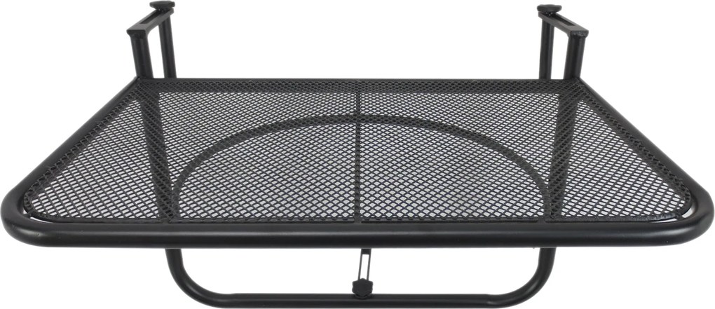 Outsunny Stół Wiszący Balkonowy Kwadratowy Regulowana Wysokość Metalowy Czarny 60x565x45cm | Aosom PL