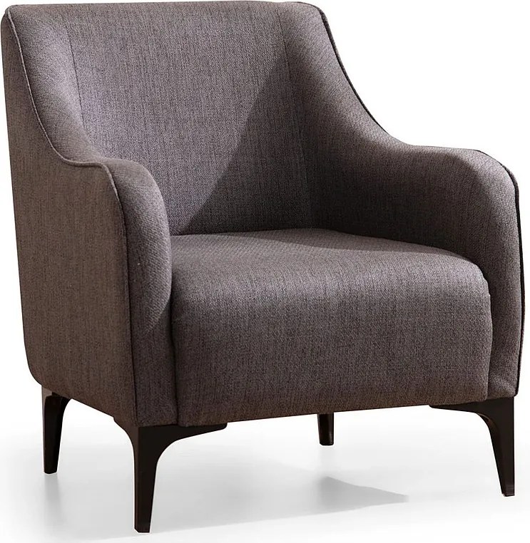 Elegancki fotel, ciemnoszary, 94 x 87 x 77 cm | Stelaż z drewna bukowego i płyty wiórowej, 100% poliester, poduszki z pianki i pierza | Idealny do