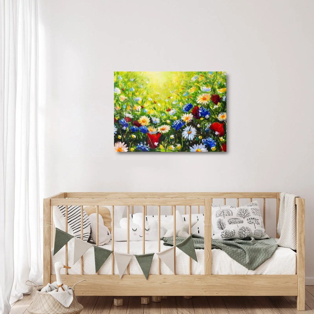 Obraz na szkle dzikich kwiatów (70x50 cm)