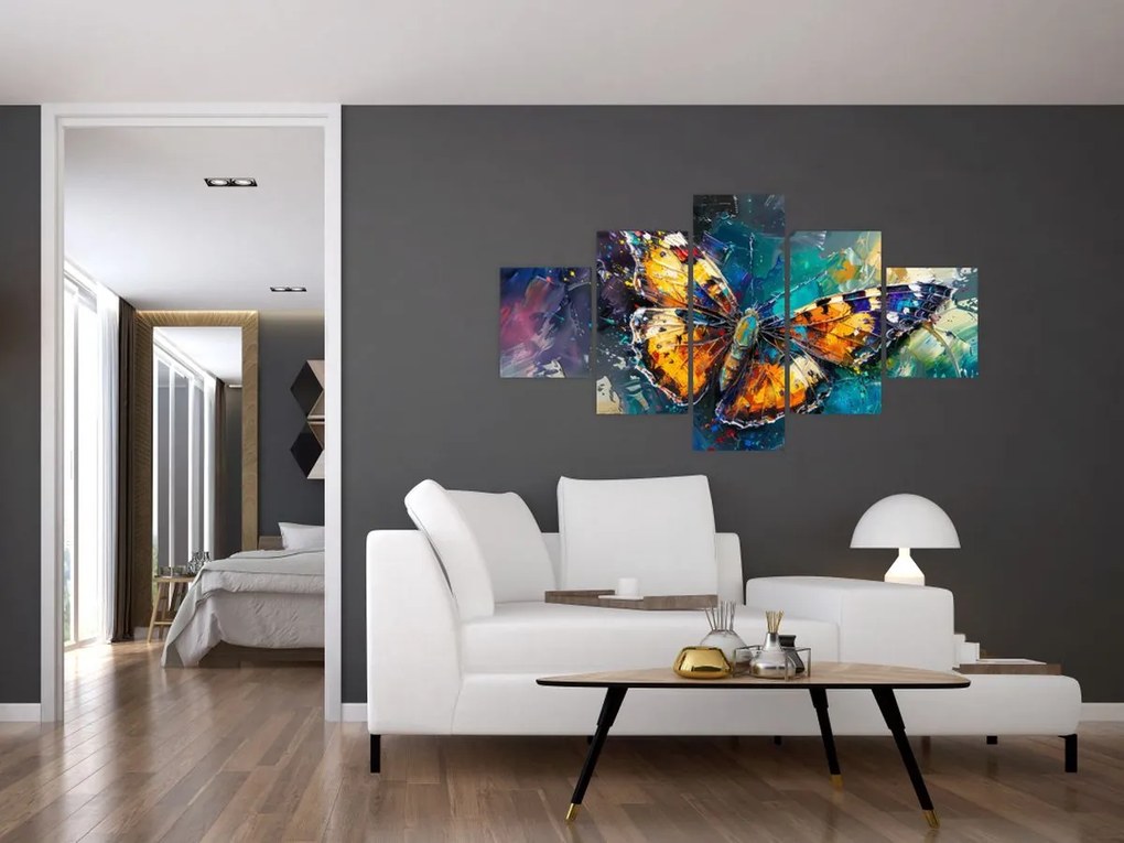 Obraz - Motyl, obraz olejny (125x70 cm)
