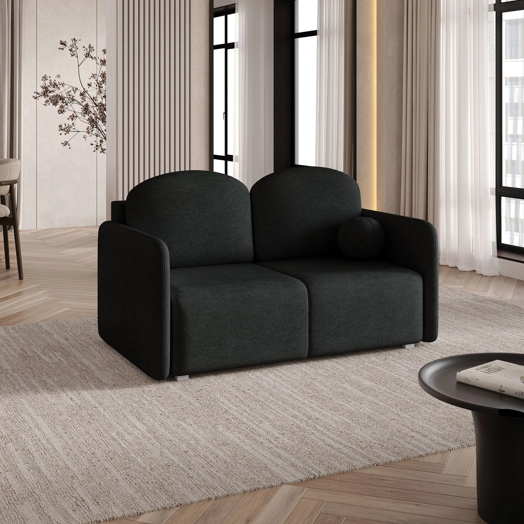 Masseno Sofa SUVI II z funkcją spania i pojemnikiem na pościel - Czarny - NEVE 100