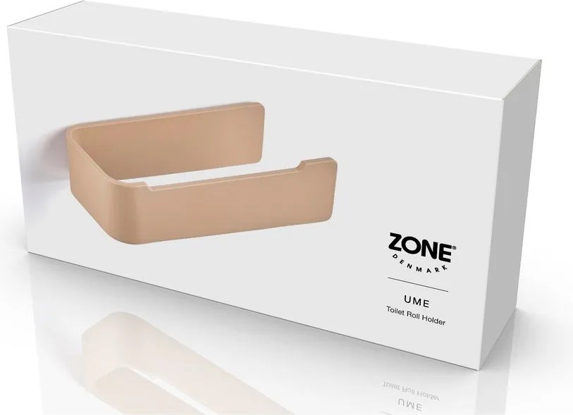 Beżowy ścienny metalowy uchwyt na papier toaletowy Ume – Zone