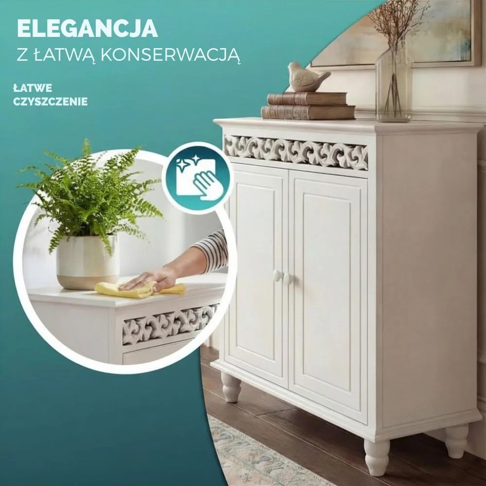 Komoda JERSEY, 76 x 65 x 35cm, biała Casaria
