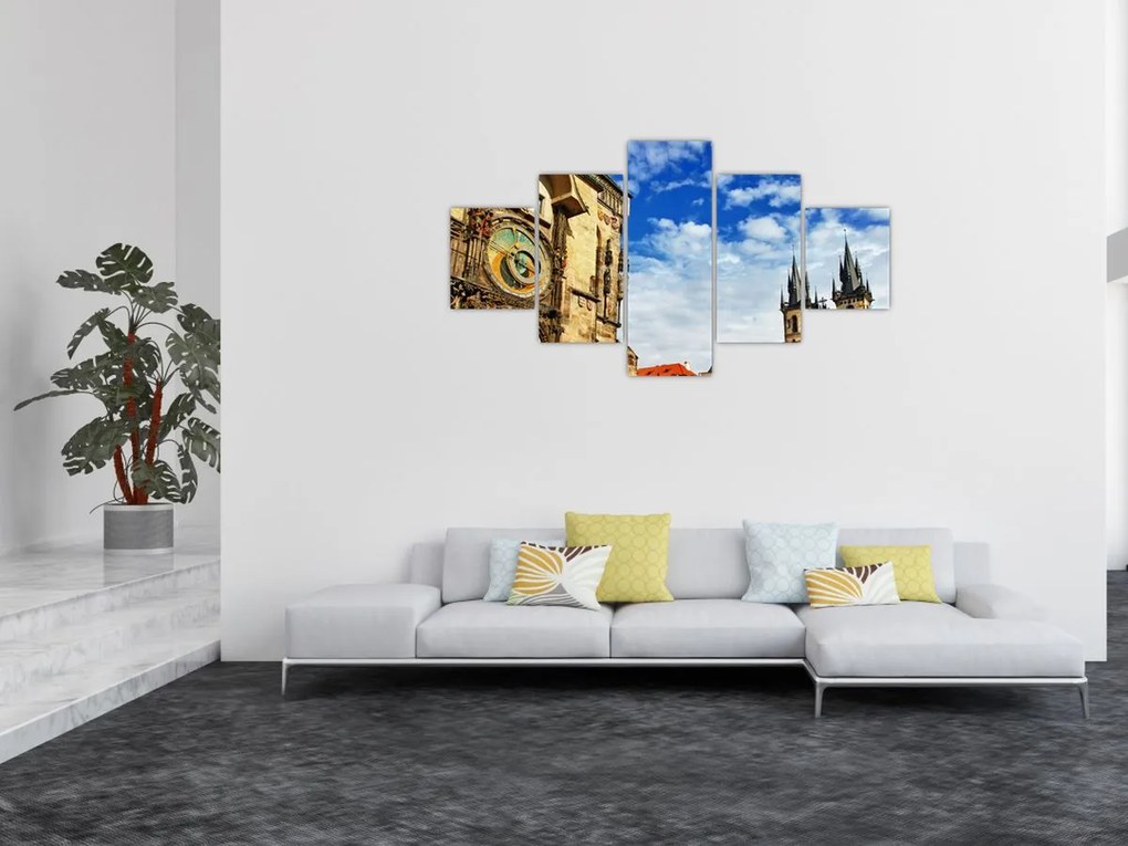 Obraz - Praski zegar astronomiczny (125x70 cm)