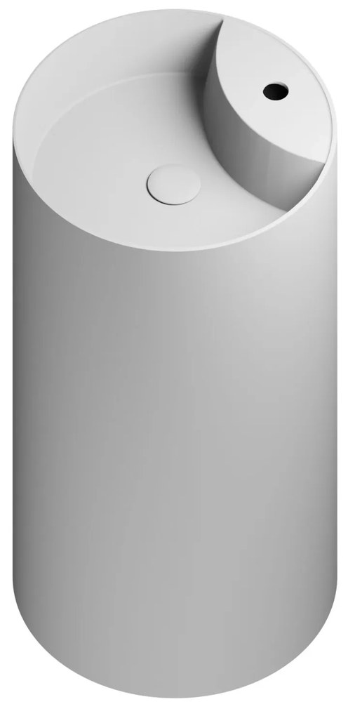 Umywalka z konglomeratu wolnostojąca okrągła szara matowa 87 x 44 cm KALMI GREY MATT z otworem na baterię : Podłączenie syfonu - Do podłogi