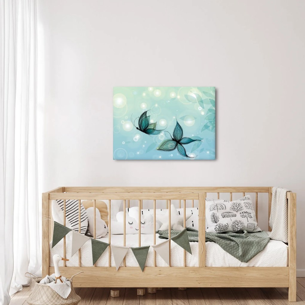 Obraz - Niebieskie motyle (70x50 cm)