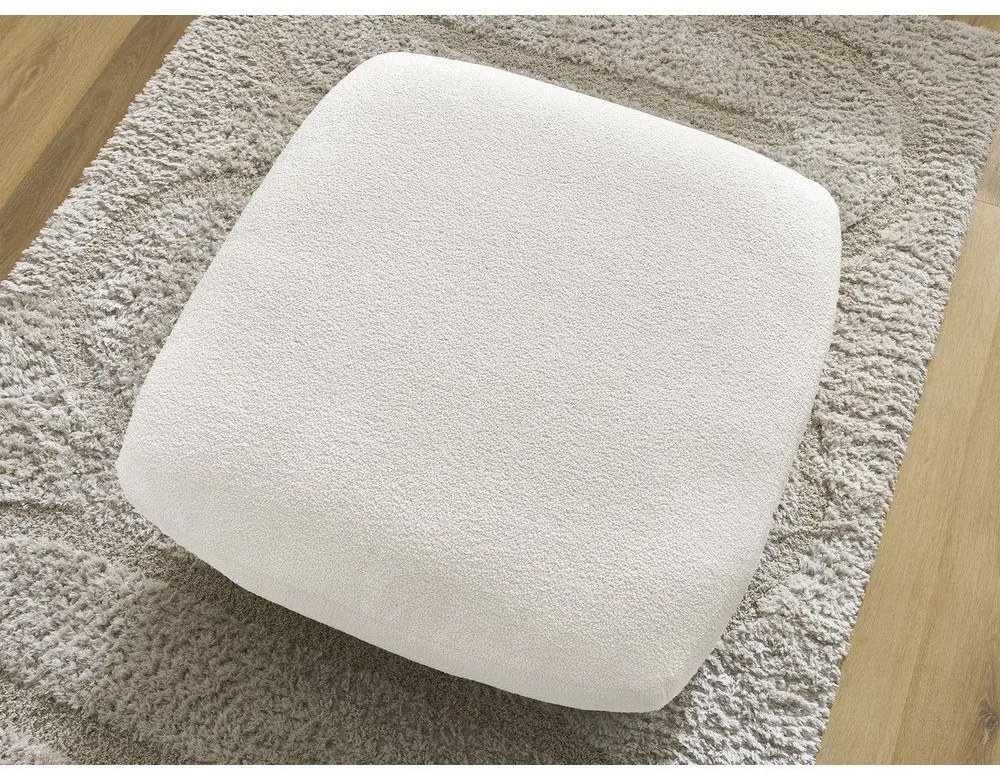 Biały podnóżek z materiału bouclé Leonore – Bobochic Paris