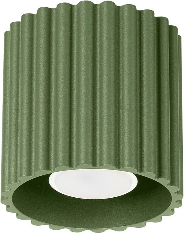 Lampa Sufitowa Minimalistyczny Aura, Aluminium - 1 Źródło - L.10 X H.10 Cm - Zielony Oliwkowy