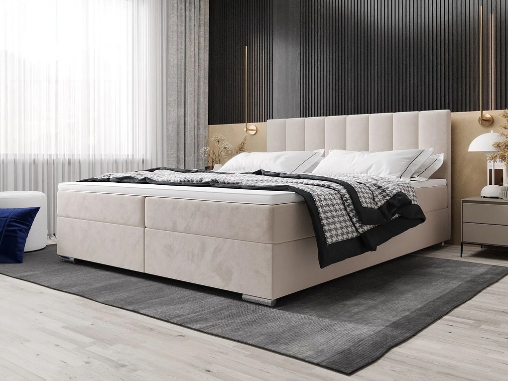 BEDANTE Łóżko kontynentalne ZILANO2 180x200 Itaka 16 Kremowy