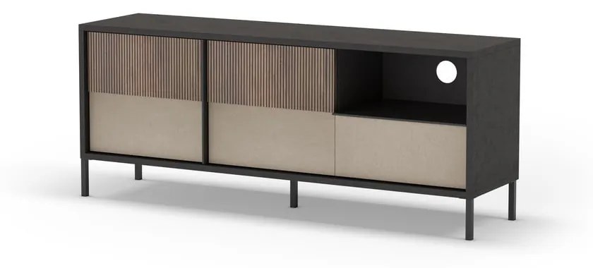 Antracytowo-jasnobrązowa szafka pod TV 156x57 cm Amalia – Marckeric