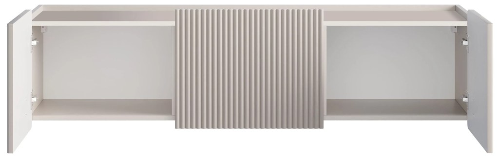 Szafka RTV Malmi 150 cm wisząca - kaszmir / czarny