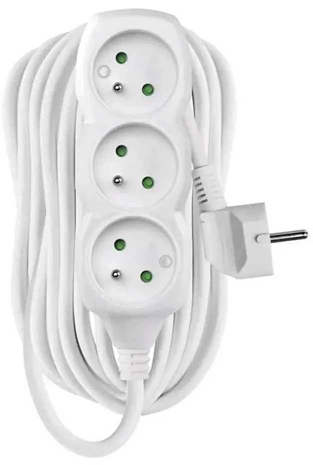 Przedłużacz 3-gniazda 10m biały