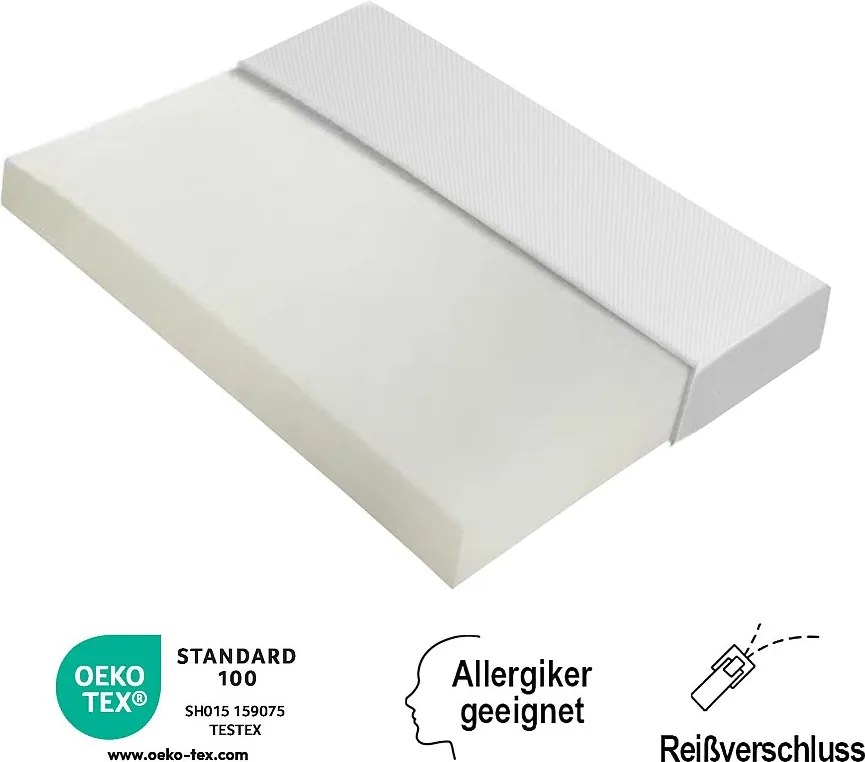 Wygodny materac - 140 x 200 cm - z cząsteczkami antypoślizgowymi - oddychający i wytrzymały - piankowy - biały