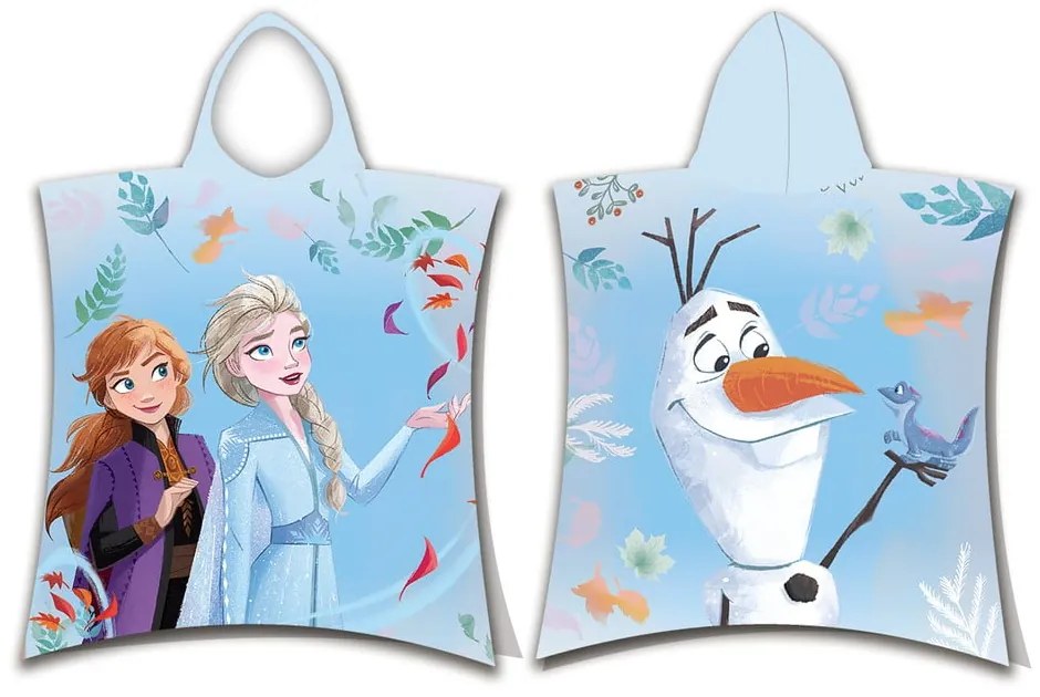 Niebieskie ponczo dziecięce frotte Frozen 2 – Jerry Fabrics