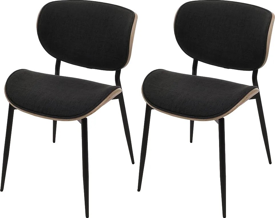 Krzesło do jadalni MCW-O45 (zestaw 2 szt.),  naturalne, ciemnoszare