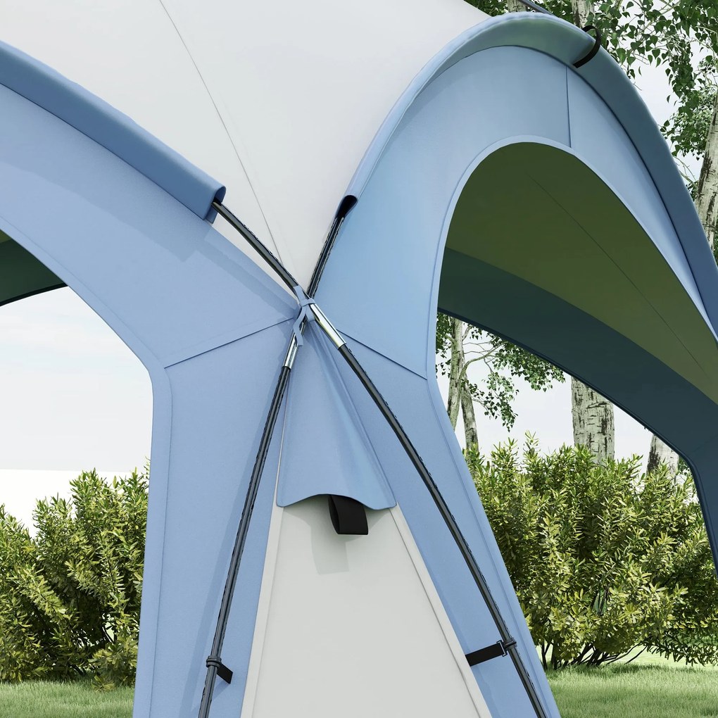 Outsunny Event Shelter 3,5 x 3,5m Pawilon z Hakiem Wodoodporny Zimowy Ogród Pawilon Jasnoniebieski