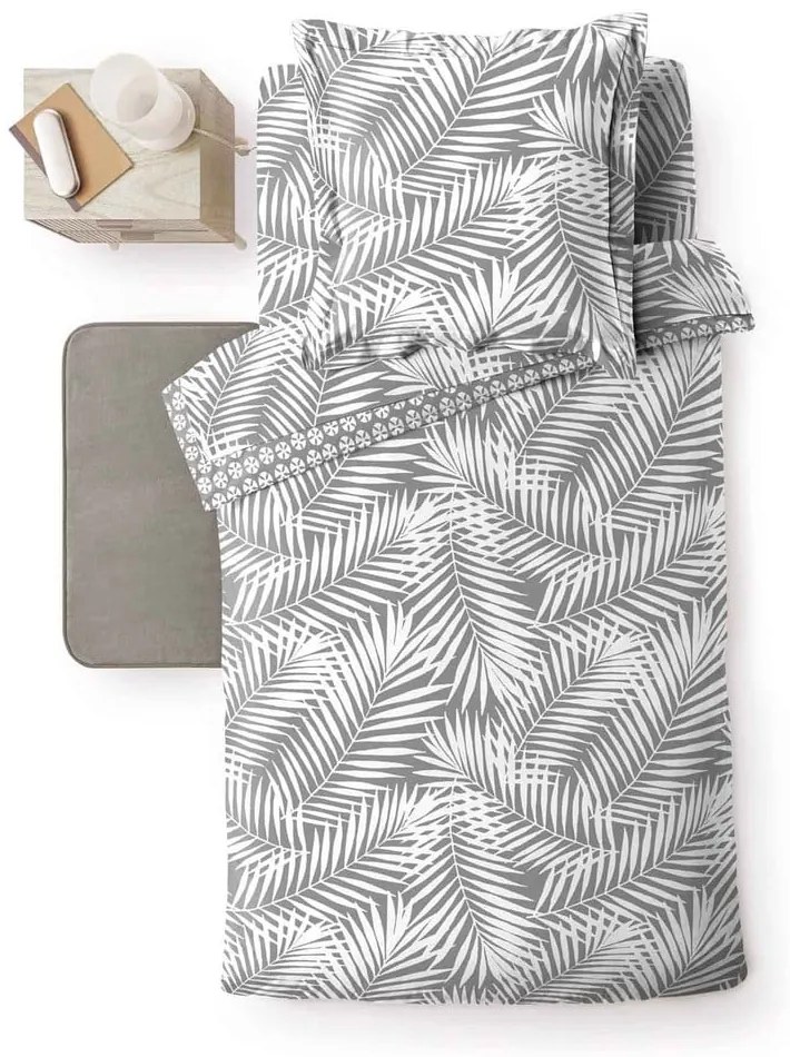 Szara bawełniana poszwa na kołdrę jednoosobowa 140x200 cm Botania – douceur d'intérieur