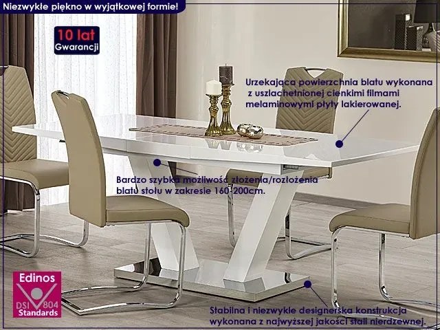 Biały nowoczesny stół do salonu - Festis