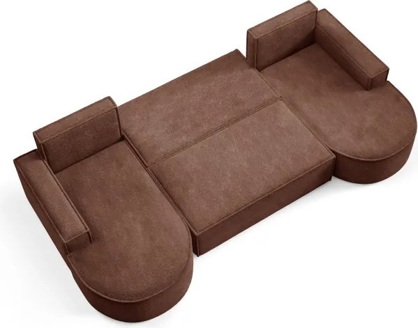 Narożnik MOLLY XL wolnostojący układ U z funkcją spania w tkaninie Abriamo 12 DomoHome